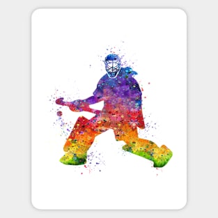 Girl Field Hockey Goalie Watercolor Sport Gift Sticker